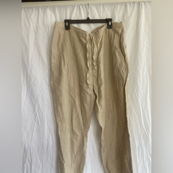 Brandini 100% Linen Straight Wide Leg Tie Waist Size XXL - Picture 5 of 13